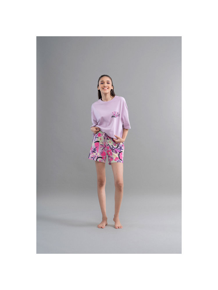 NeceSera Enchanted Purple Cotton Shorts-picture-16