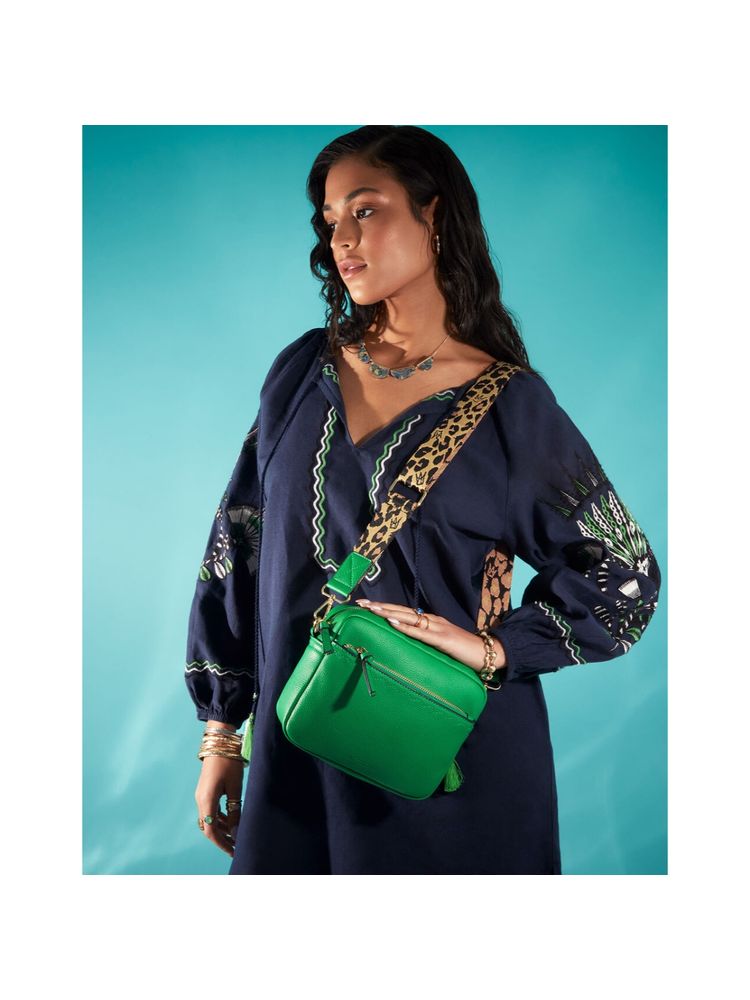 Accessorize London Women Green Camera Sling Bag With Webbing Strap-picture-10