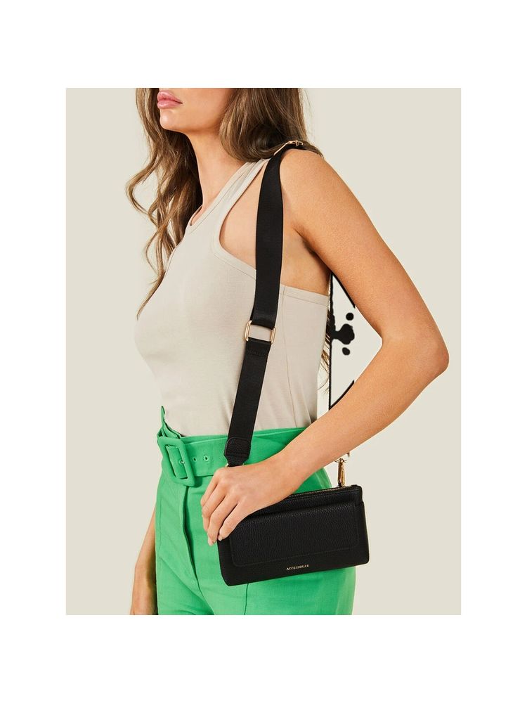 Accessorize London Women Black Front Flap Phone Sling Bag-picture-14