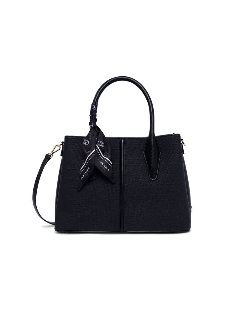 Akiki London Lewisham 34 Handbag with Detachable Strap -Black (M)-image-13