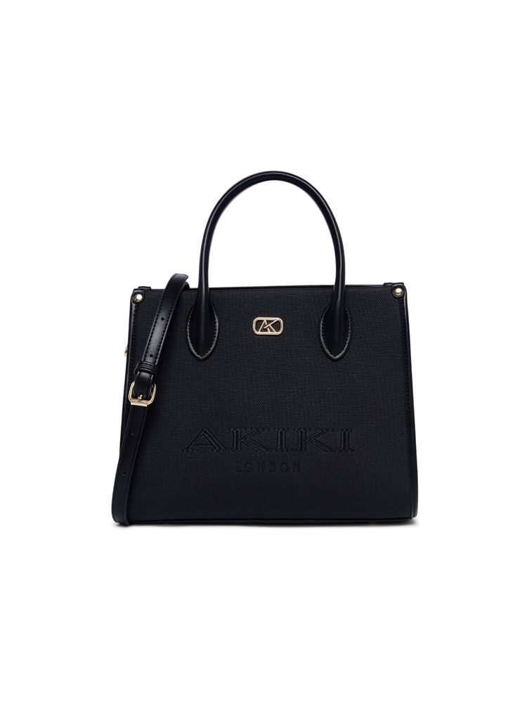 Akiki London Manor 28 Box Handbag with Detachable Strap -Black (M)-image-8