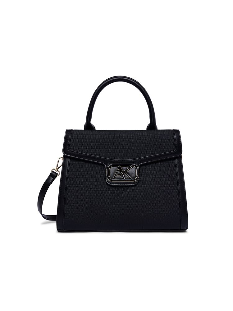 Akiki London Lambeth 28 Flap Satchel Bag with Detachable Strap-Black (M)-picture-24
