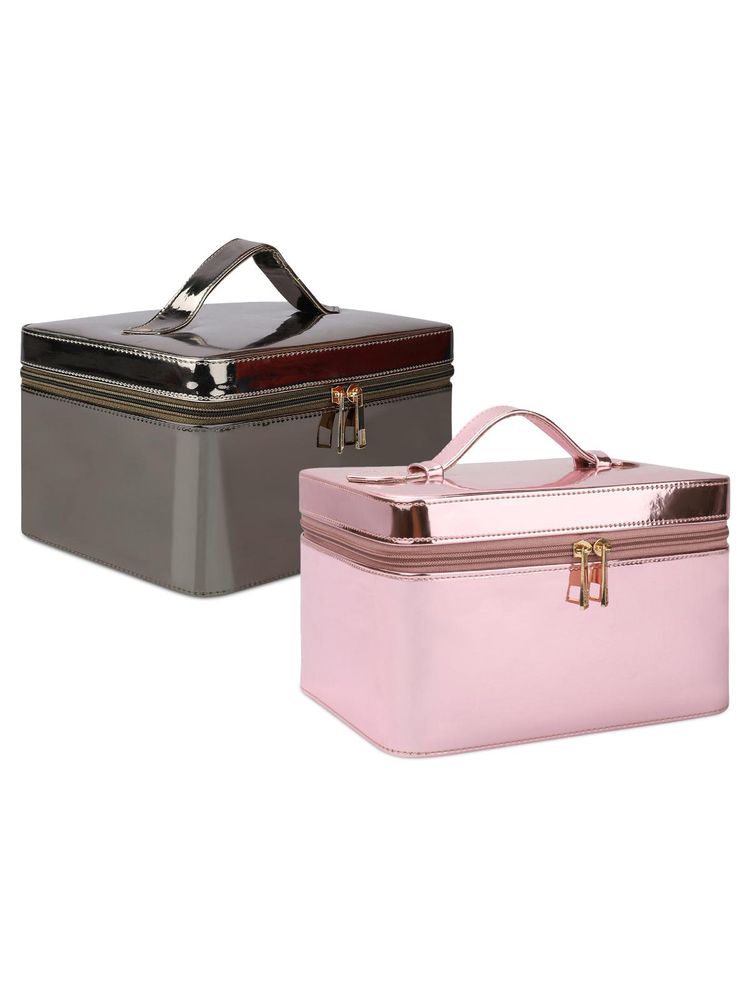 NFI Essentials Pack of 2 Makeup Bag Cosmetic Box Jewellery Bridal Make Up (L)-picture-11