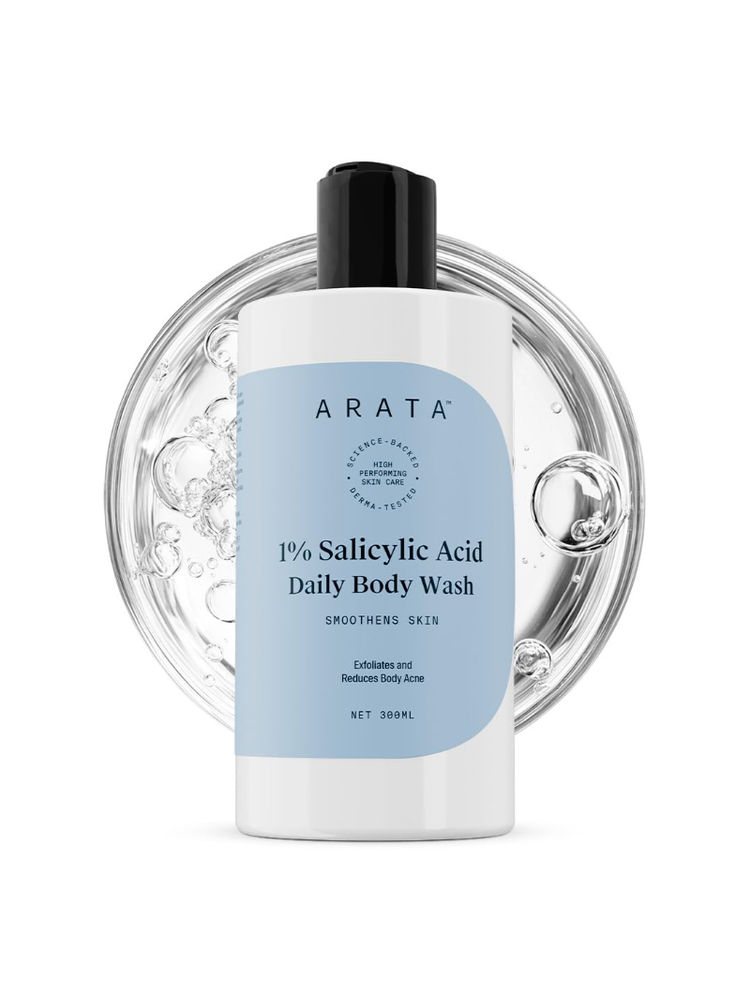 Arata 1% Salicylic Acid Daily Body Wash Exfoliates Clears Back Acne & Improves Strawberry Skin