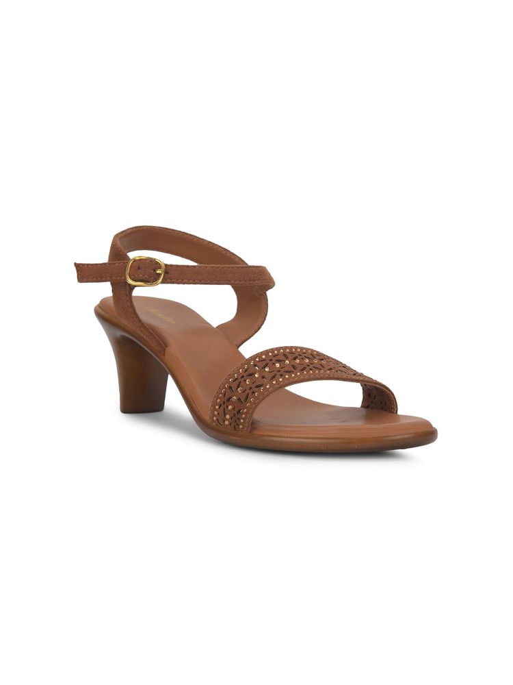 Bata Brown Women Heel Sandals-image-4