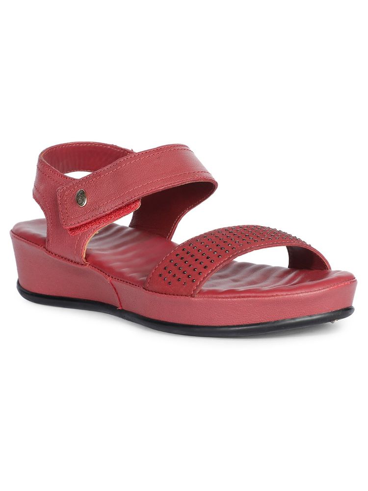 scholl fashion Scholl Maroon Women Velcro Sandals-picture-28