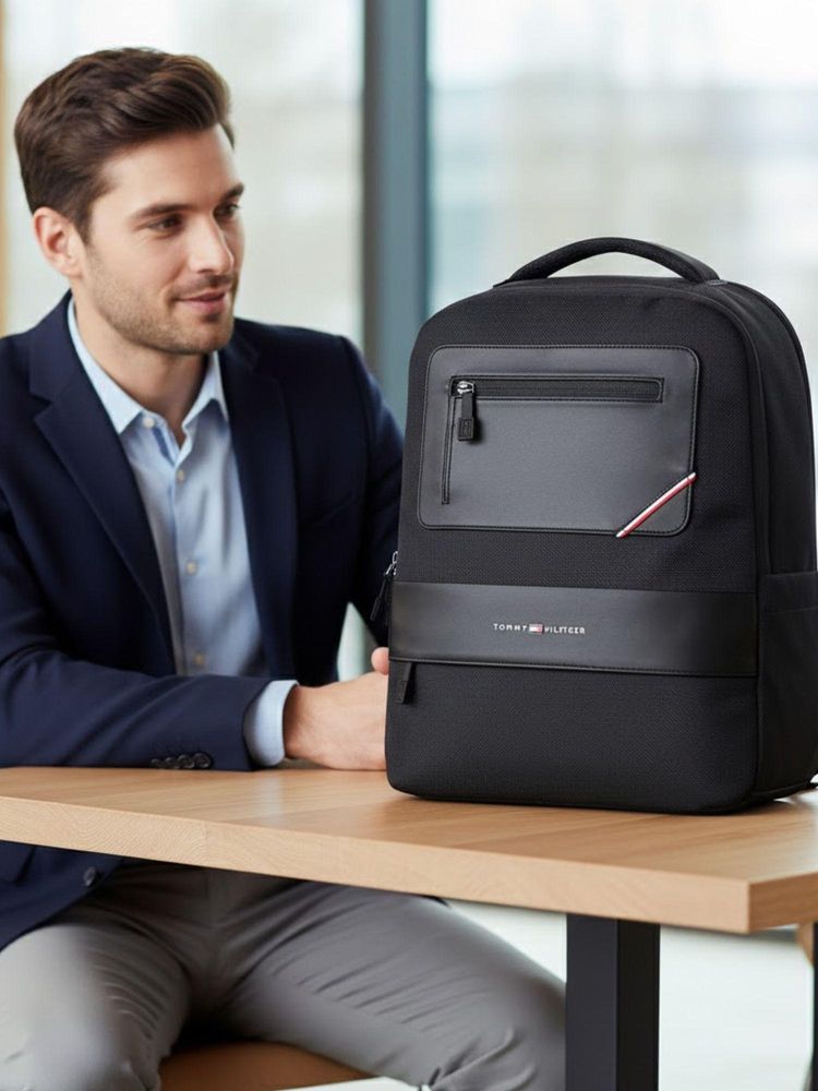 tommy hilfiger accessories Tommy Hilfiger Unisex Laptop Blackburn Backpack - Black-picture-29