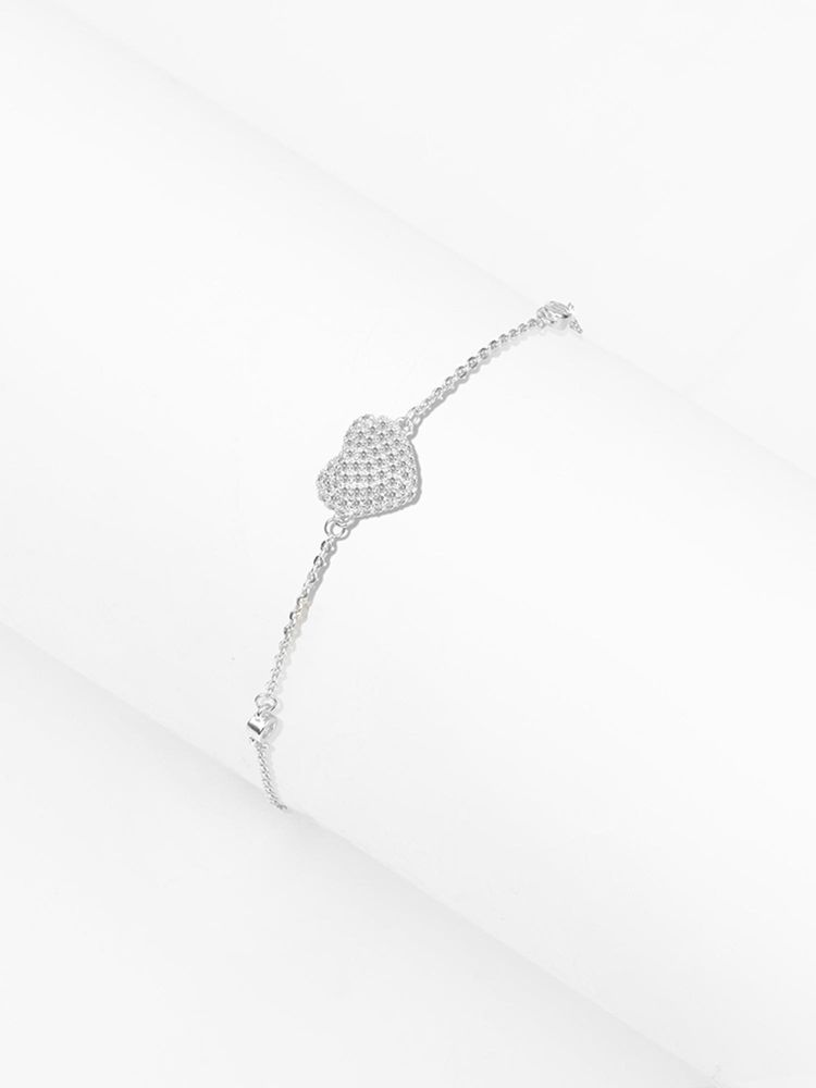 Nistra 925 Sterling Silver Twinkle Heartthrob Bracelet (Adjustable)-image-9