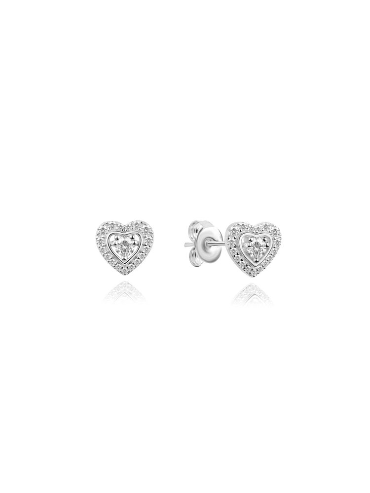 Nistra 925 Sterling Silver Sparkling Love Heart Earrings-image-6