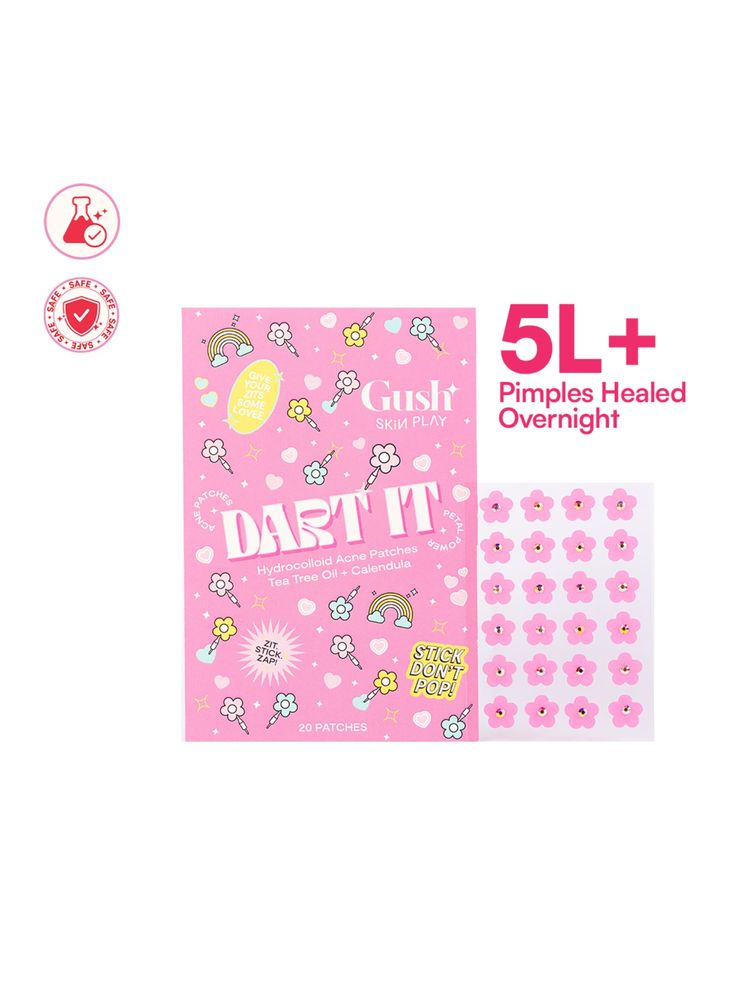 Gush Beauty Dart It Pimple Patches Work in 6-8 Hrs For Acne, Zits And Blemishes - Pink Flower-picture-8