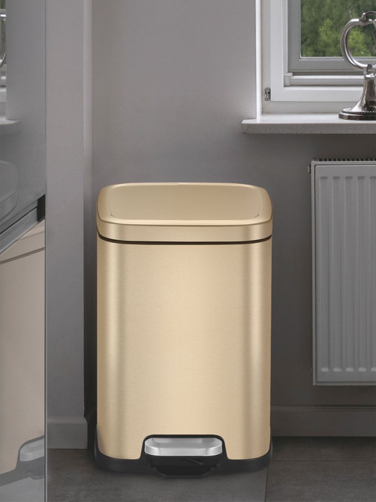 OBSESSIONS 9L Stainless Steel Step Bin, Champagne Gold-image-18