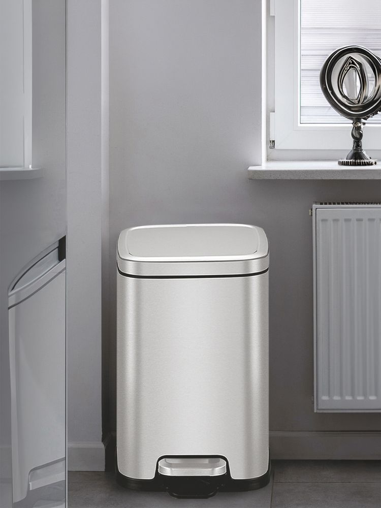 OBSESSIONS 9L Stainless Steel Step Bin, Silver-image-30