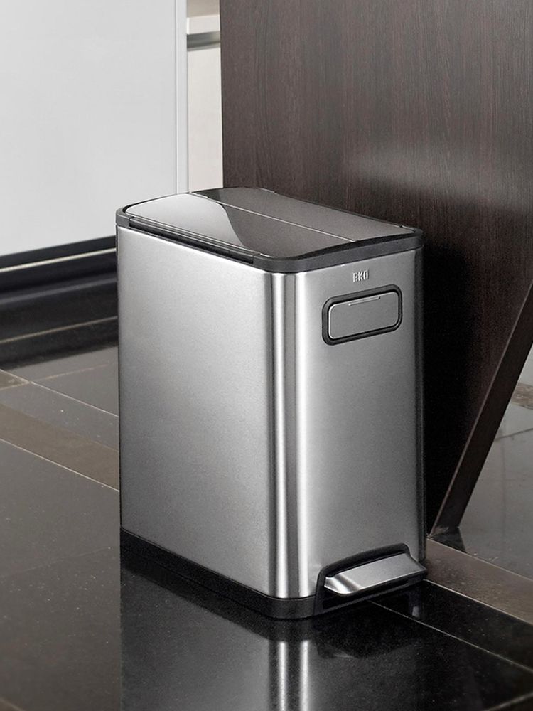 OBSESSIONS 20 Litre Metallic Stainless Steel Step Bin, Black-image-4