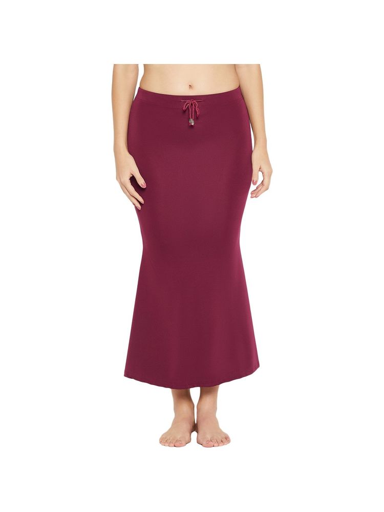 Secrets By Zerokaata Women Solid Mermaid Fit Saree Petticoat - Maroon-picture-16