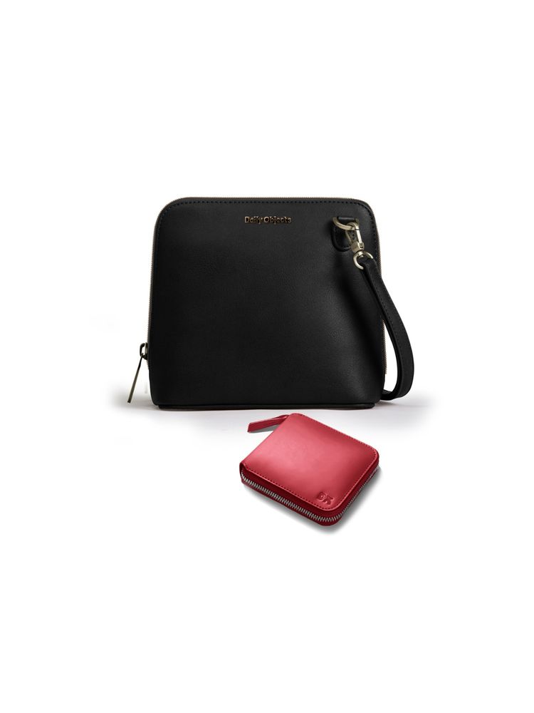 DailyObjects Womens Sling Bag and Zip Wallet Combo Red (Set of 2)-image-39