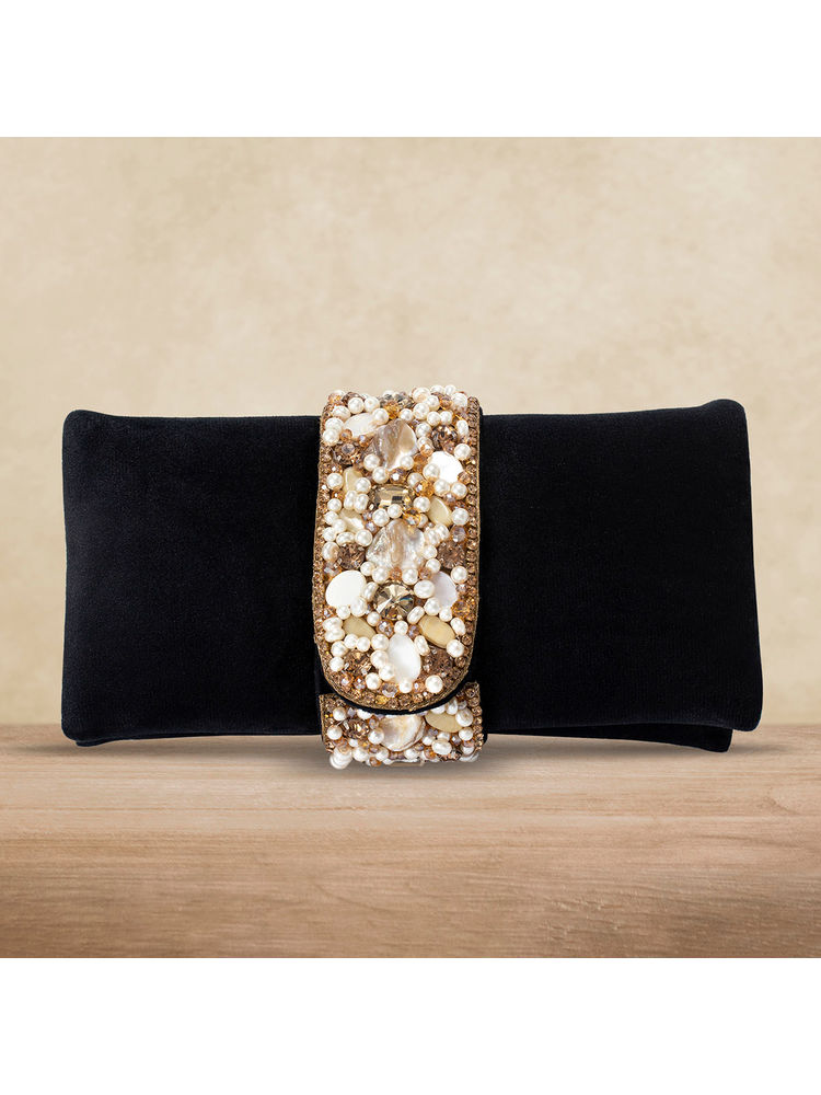 Peora Clutch Purses for Women Wedding Handmade Evening Handbags Party Bridal Clutch (C01BL)