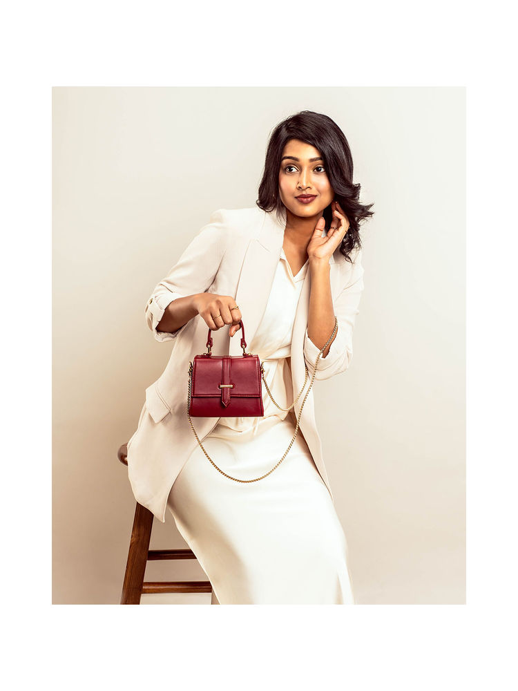 Strokes by Namrata Mehta Crimson Crush Mini Satchel bag-picture-26