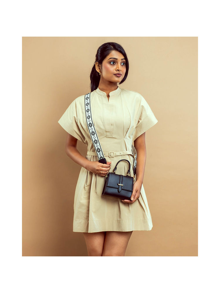 Strokes by Namrata Mehta Charcoal Chic Mini Satchel bag