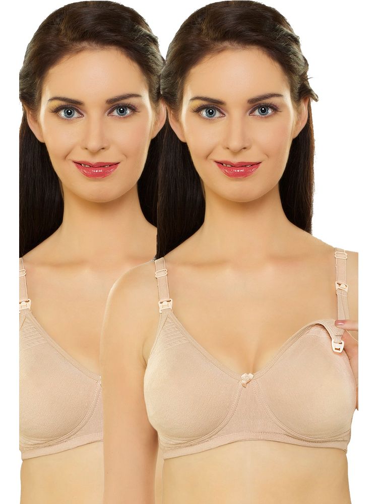 Inner Sense Women's Full Cup Nursing Bra Pack of 2 - Nude-picture-26