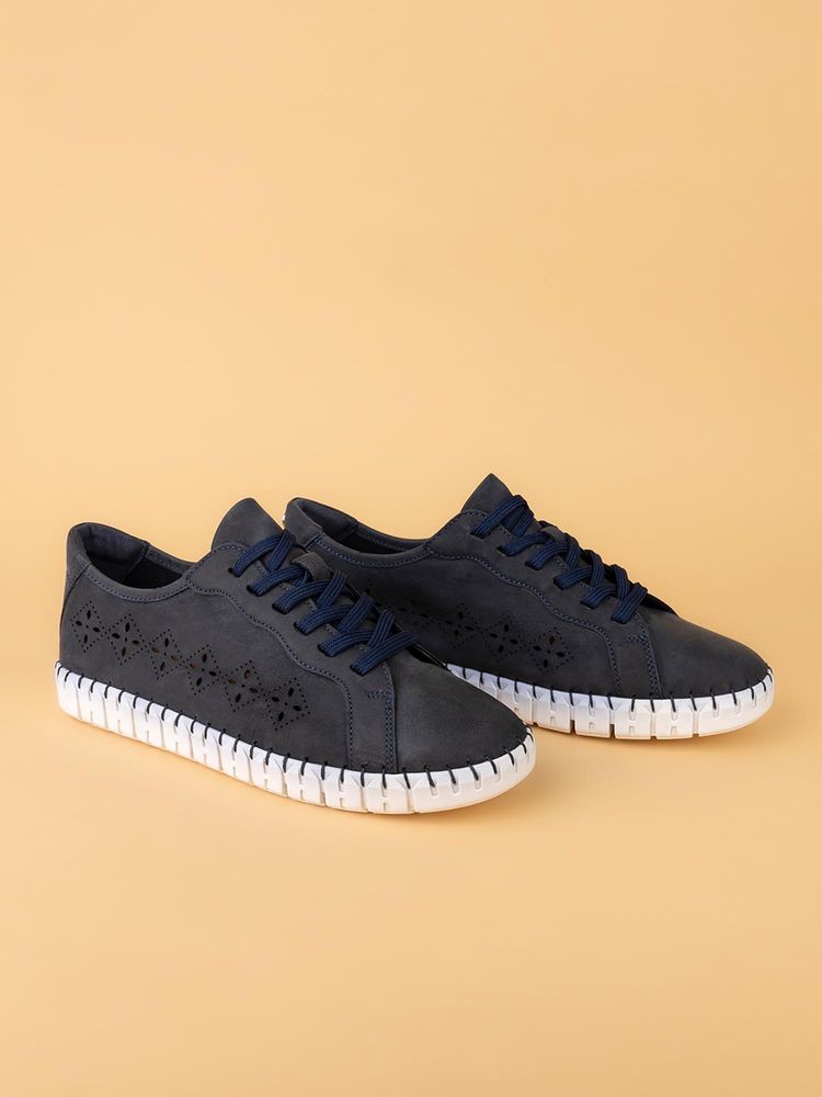 Alberto Torresi Navy Blue Lightweight Fashion Daily Wear Sneakers-image-47