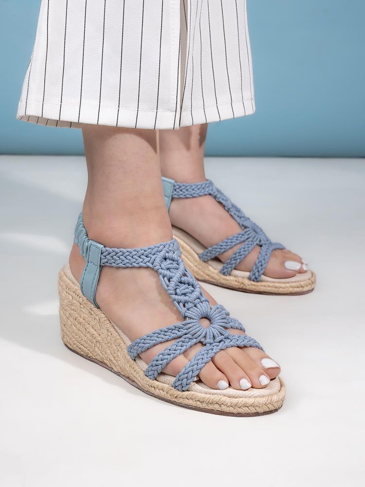 Briskers Blue Wedge Heels-image-1