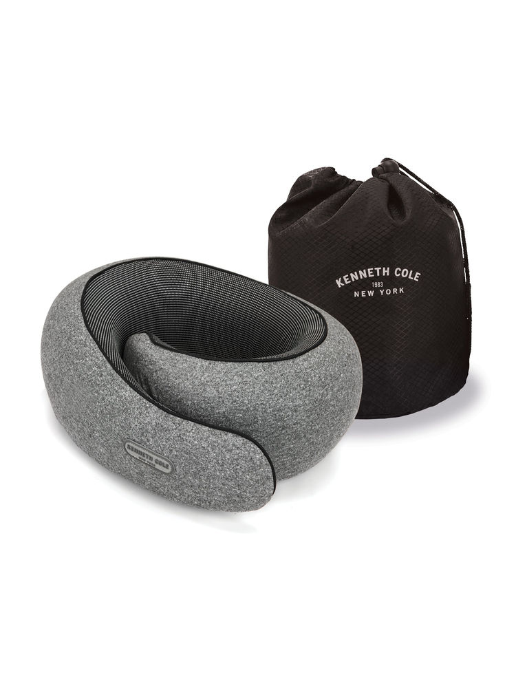 Kenneth Cole Grey Memory Foam Travel Neck Pillow with Bag-image-4