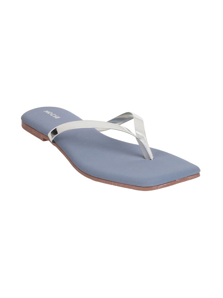 Mochi Womens Gun Metal Flat ChappalsMochi Gun Metal Synthetic Solid/plain Women Flats-image-4