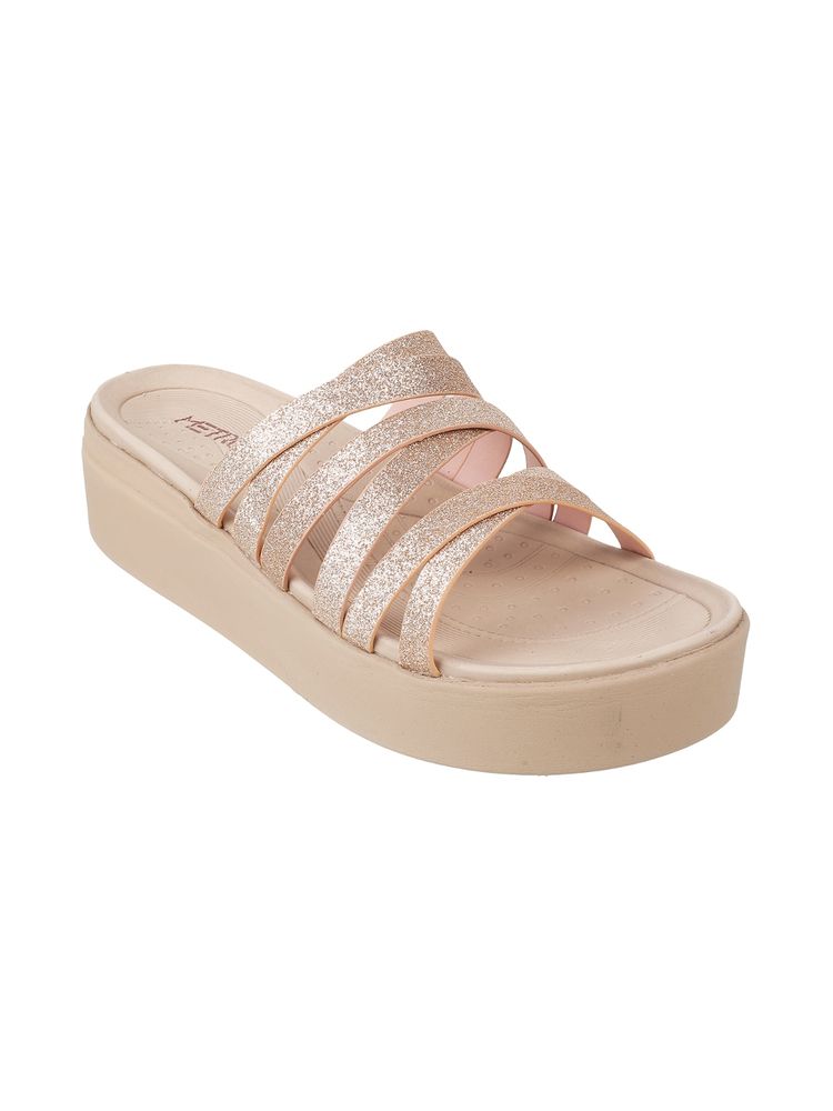 Metro Womens Rose Gold Platform HeelsMetro Rose Gold Synthetic Embellished/sequined Women Wedges-image-49