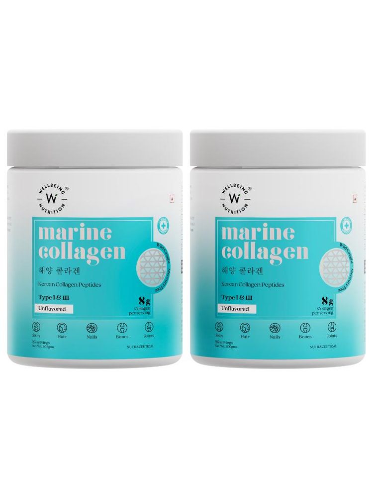 Wellbeing Nutrition Pure Korean Marine Collagen Peptides - Unflavoured (Pack of 2)
