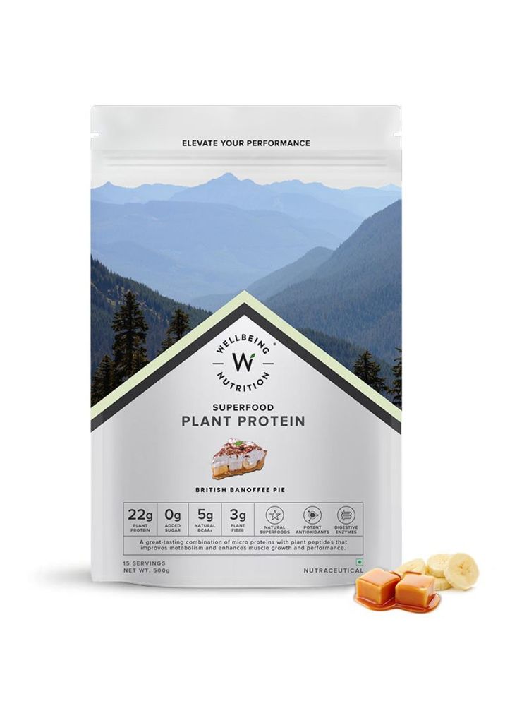 Wellbeing Nutrition Oragnic Plant Protein Isolate British Banoffee Pie, Easy to Digest