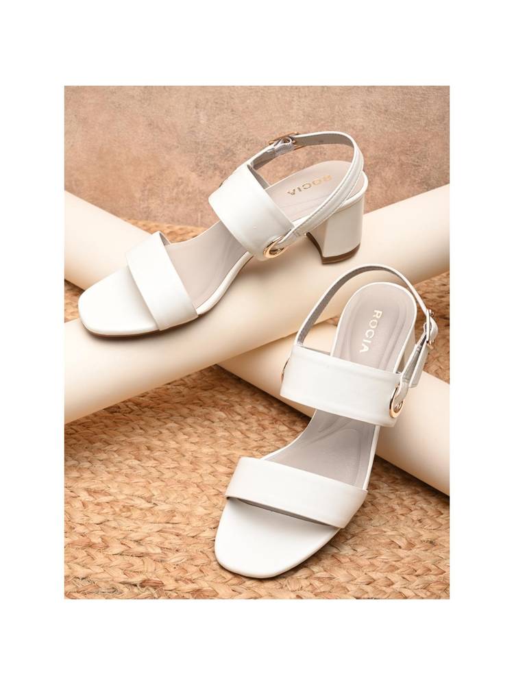 ROCIA By Regal White Womens Daily Comfort Block Sandal Heels-picture-12