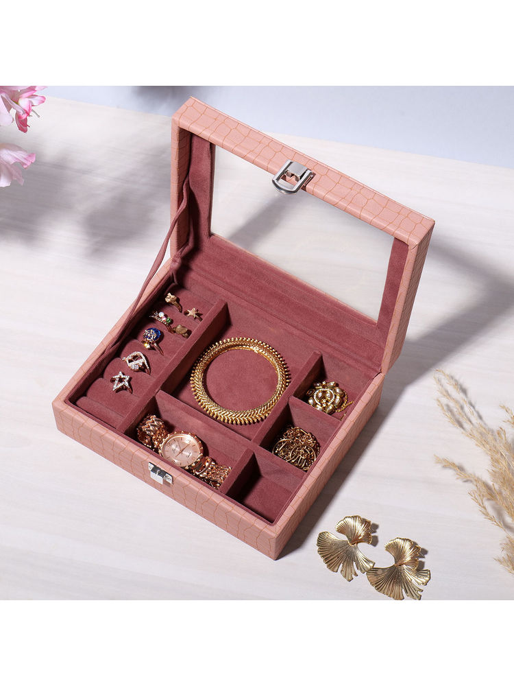 La Trove Pink Aura Jewellery Organiser Box