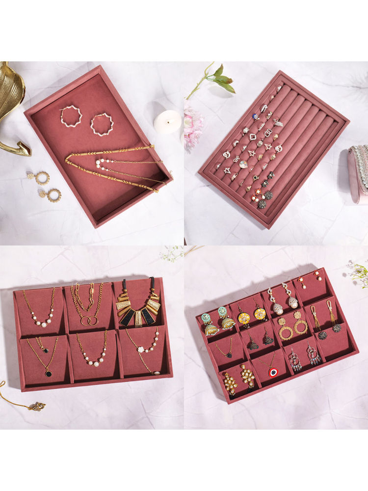 La Trove Pink Premium for Jewellery Organizer (Set Of 4)-picture-6