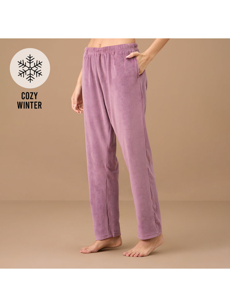 Nykd By Nykaa Velour Pants - NYS048 - Grape-picture-3