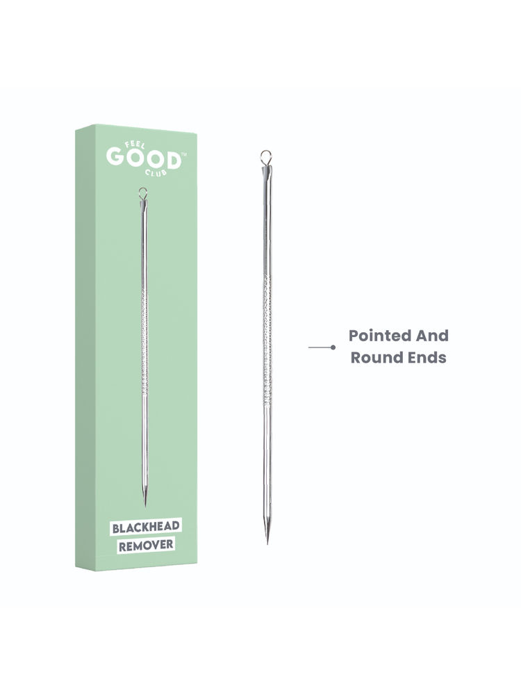 Feel Good Club Pointed Blackhead Remover With One Round Loop For Blemish Extraction & Face Skin Care