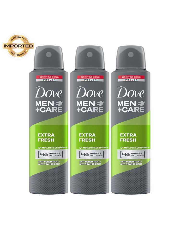 Dove Men+Care Extra Fresh Dry Spray Antiperspirant Deodorant - Pack Of 3