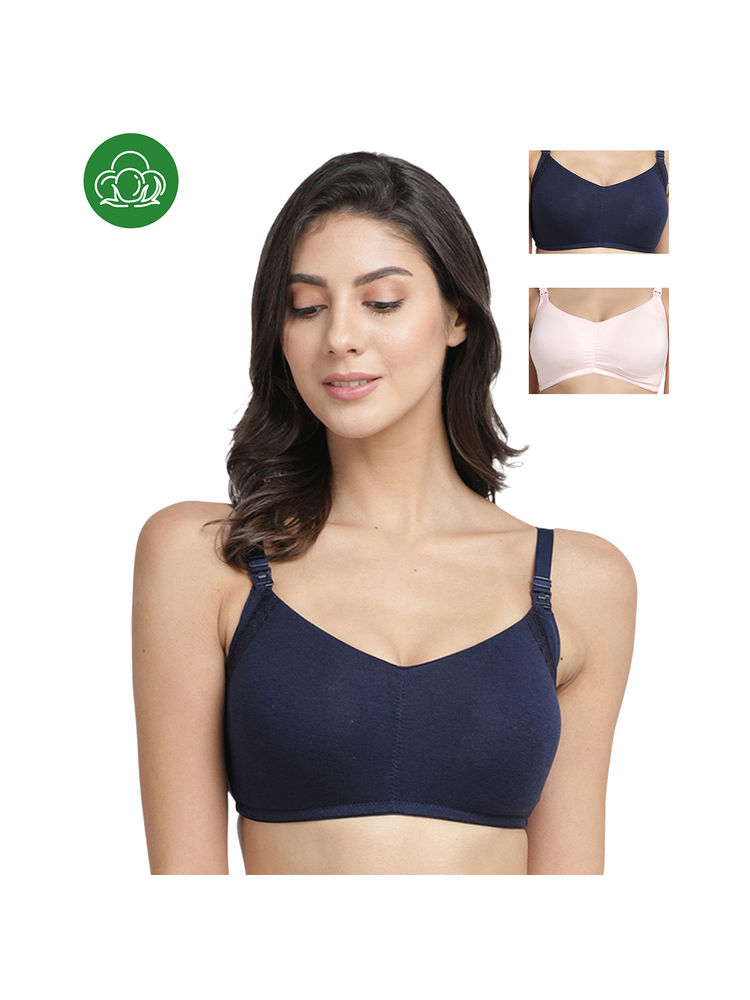 Inner Sense Organic Antimicrobial Soft Feeding Bra with Removable Pads Pack of 3 - Multi-Color-picture-31
