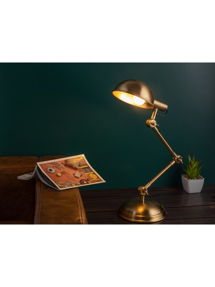 De Maison Decor "Fergal Poulsen" Triple Adjustable Lamp In Gold Antique Brass Finish-image-4