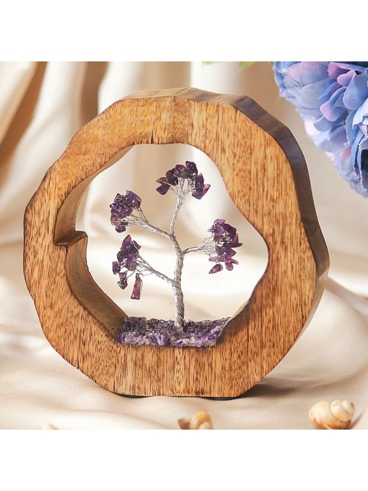 Ritualistic Amethyst Crystal Tree Set In Wooden Ring-image-35