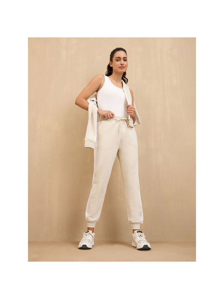 NYKD By Nykaa Cozy Fleece Joggers -NYLE501-Oatmeal Melange-image-18