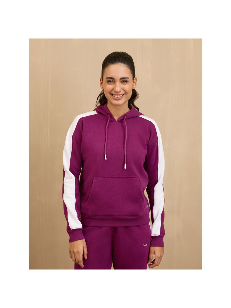 NYKD By Nykaa Cozy Fleece Hoodie Sweatshirt -NYLE702-Maroon-picture-20