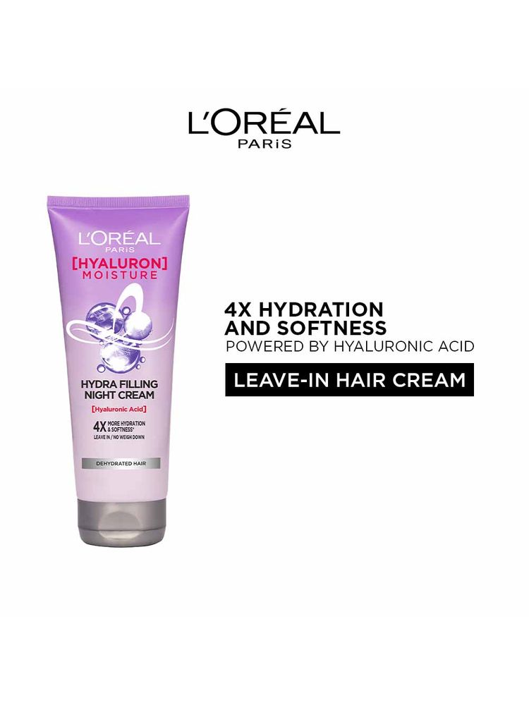L'Oreal Paris Hyaluron Moisture Anti-frizz Leave-in Night Cream With Hyaluronic Acid For Hydrated Hair