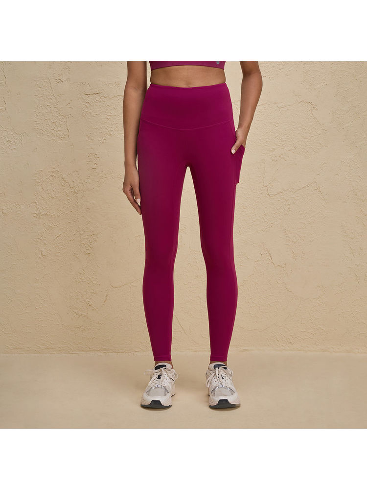 nykd by nykaa Luxe Leggings in Cloud Soft & Squat Proof Fabric with Anti Slip Waist & Booty Sculpting NYK261 Wine-picture-26