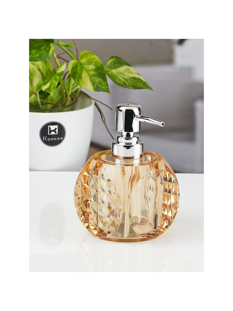 Kookee Brown Acrylic Soap Dispenser for Bathroom & Kitchen Hand Wash-Refillable Pump-image-11