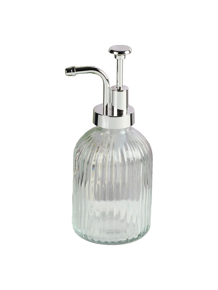 Kookee Transparent Glass Soap Dispenser with Refillable Pump for Bathroom & Kitchen Use-picture-15
