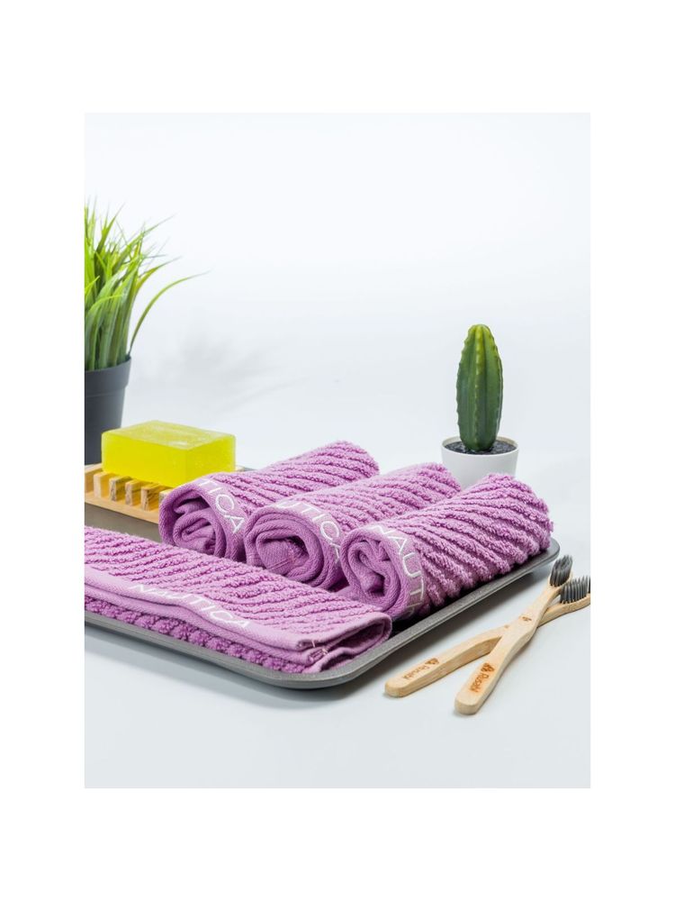 nautica accessories Nautica Fluffy Zero Twist Pure Cotton Towel, Set of 4 Face Towels Solid-Lilac-picture-25