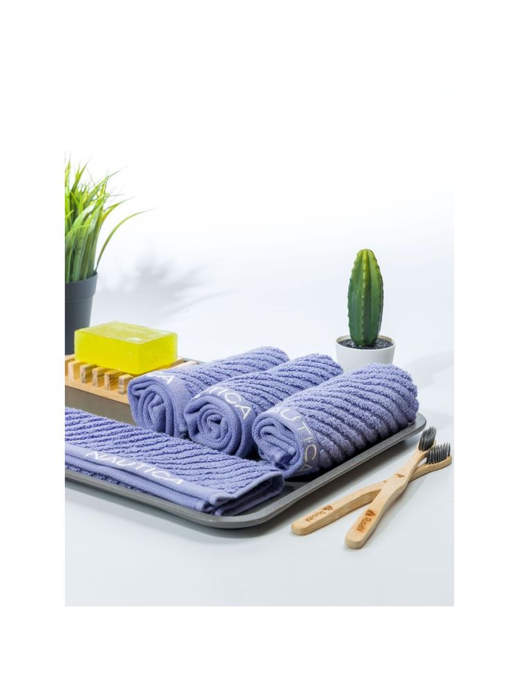 nautica accessories Nautica Fluffy Zero Twist Pure Cotton Towel, Set of 4 Face Towels Solid-Grapemist-picture-13