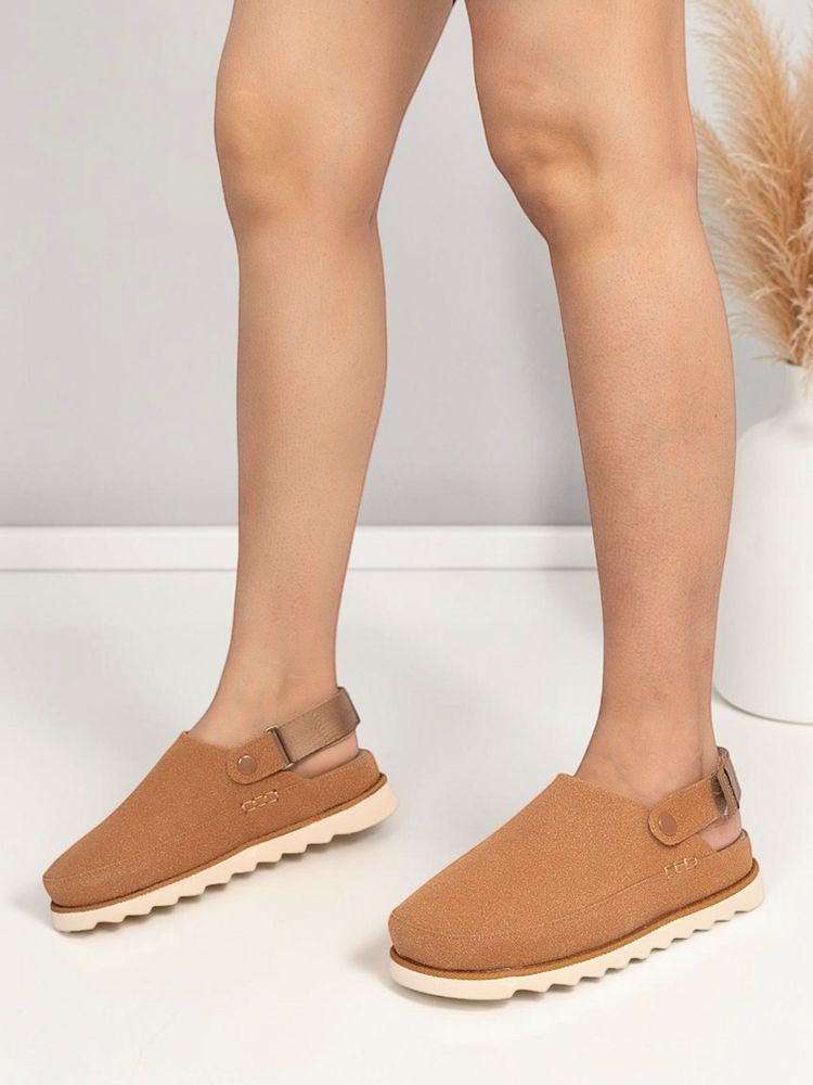 Truffle Collection Brown Solid Sandals-image-9