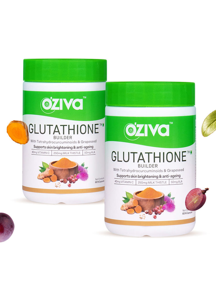 OZiva Glutathione Builder (with ALA, Skin Vitamins ) for Skin Brightening & Anti-Ageing (Pack of 2)