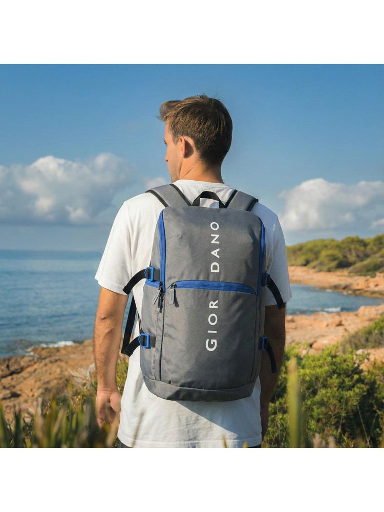 Giordano 15.6-inch Polyester Laptop Backpack - Grey-picture-16